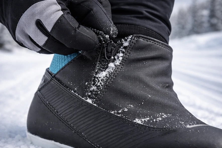 Jag har svårt att dra upp dragkedjan som kärvat ihop på mina längdpjäxor